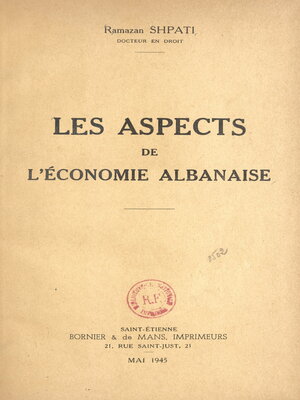 cover image of Les aspects de l'économie albanaise
